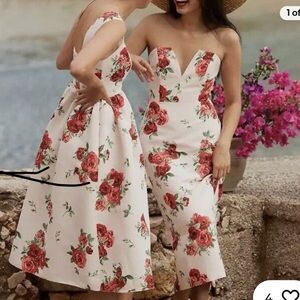 Anthropologie Sachin & Babi Nora Rose Strapless Notch- Neck Trafetta